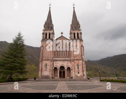 Basilica of Our Lady of Battles, Covadonga, Asturias, Spain. Stock Photo