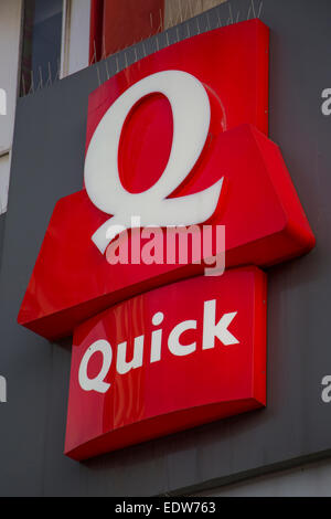 Quick restaurant in Charleroi, Belgium Stock Photo