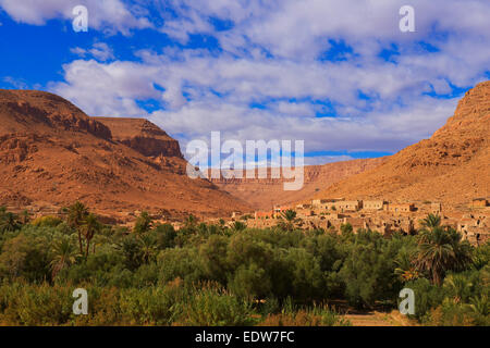 Ziz River, Oued Ziz, Gorges du Ziz, Ziz Valley, Ziz Gorges, Tafilalet region, Morocco, North Africa Stock Photo
