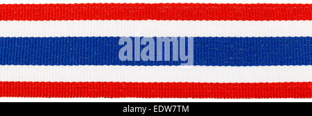 ribbon with thai flag pattern on white background(isolated)
