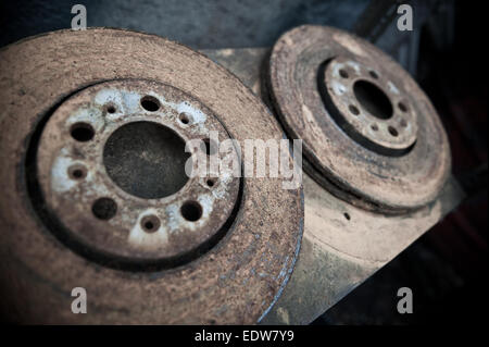 Rusty old brake disks Stock Photo