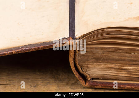 Detail of pages of an old book - close up shot Stock Photo