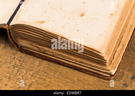 Very old  vintage book blank pages texture Stock Photo