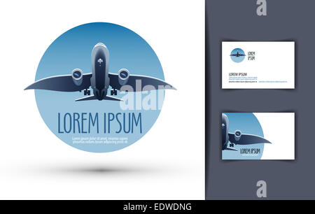 airplane vector logo design template. journey or travel icon. Stock Photo