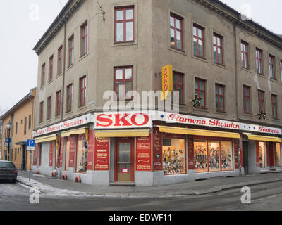 Ramona Skosalong shoe shop in Grunerlokka Oslo Norway, typical building facade in the popular downtown area Stock Photo