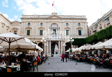 Valletta, Malta View of The National Library of Malta, (also called the Bibliotheca Tanseana) Stock Photo