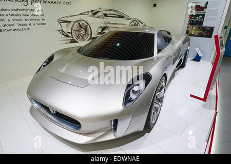 The Jaguar Concept Car C-X75 Display At The Coventry Transport Museum UK Stock Photo