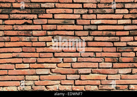 vintage red brick wall background from temple wall Stock Photo
