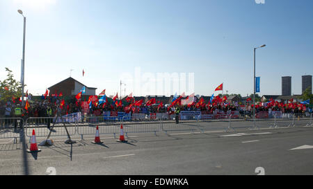 Commonwealth Games Protested Sri Lankan Tamils protest near Parkhead Stadium before the opening ...