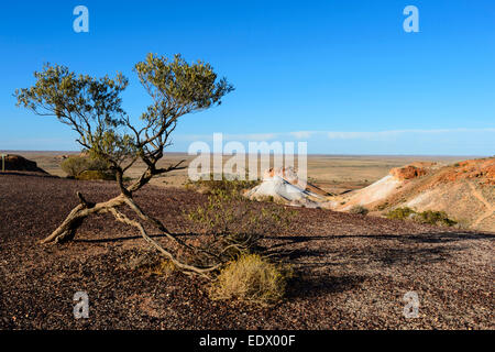 The Breakaways are a semi-arid desert made of eroded mesas and hills, near Coober Pedy, South Australia, SA, Australia Stock Photo