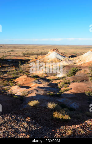 The Breakaways are a semi-arid desert made of eroded mesas and hills, near Coober Pedy, South Australia, SA, Australia Stock Photo