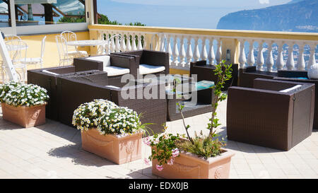 Positano and Amalfi, the most famous summer vacationland in southern Italy. Stock Photo