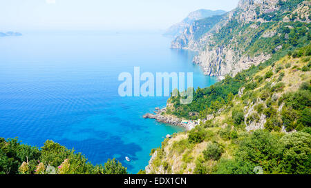 Positano and Amalfi, the most famous summer vacationland in southern Italy. Stock Photo