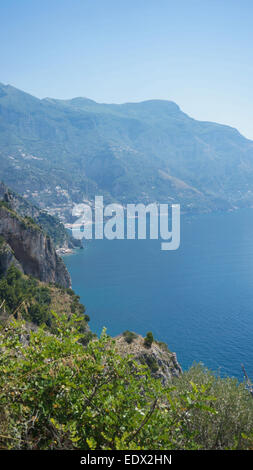 Positano and Amalfi, the most famous summer vacationland in southern Italy. Stock Photo