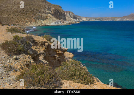 Cabo de Gata, Del Plomo Beach, Cala del Plomo, Cabo de Gata-Nijar Biosphere Reserve, Almeria Stock Photo