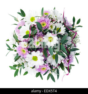 Bouquet from Gerbera Flowers Isolated on White Background. Closeup. Stock Photo