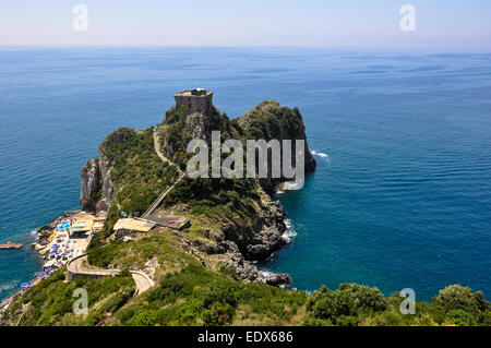 Positano and Amalfi, the most famous summer vacationland in southern Italy. Stock Photo