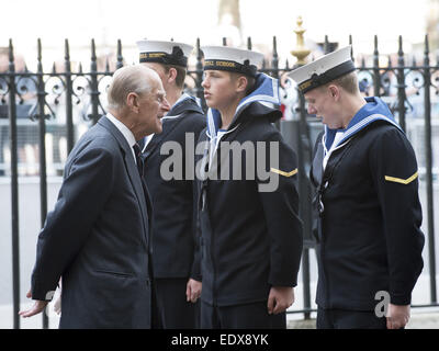 Prince Philip, The Duke of Edinburgh attends a service of Dedication to Admiral Arthur Phillip at Westminster Abbey. Arthur Phillip was the Governor-Designate of the First Fleet, who founded the colony of New South Wales, which was the beginning of what w Stock Photo