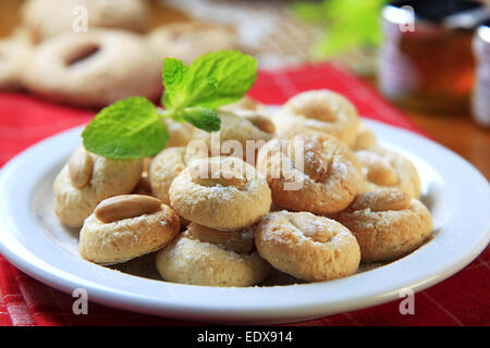 Almond macaroons on a plate Stock Photo