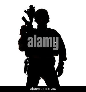 Silhouette of United States Army ranger Stock Photo