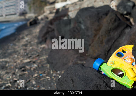 Abandoned toy on beach Torre del Greco (Naples - Italy) Stock Photo