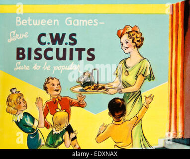 Vintage 1930's advert for CWS biscuits (Co-operative Wholesale Society) Stock Photo