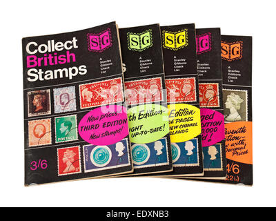 Selection of late 1960's Stanley Gibbons 'Collect British Stamps' catalogues Stock Photo