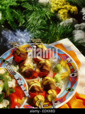 Salad with lamb meat Stock Photo - Alamy