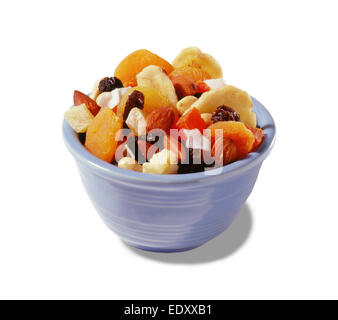 Dried fruit bowl on white background Stock Photo