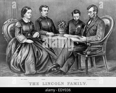 The Lincoln Family. Abraham Lincoln with his family, Mrs. Lincoln Stock ...