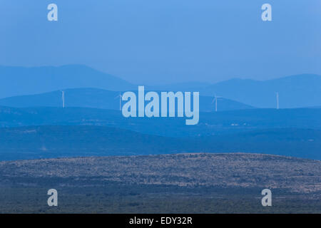 Croatia Pag sunset velebit bridge sea water razanac Stock Photo