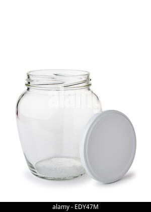 A Paunchy Open Empty Glass Jar With Lid Isolated On White Background Stock  Photo, Picture and Royalty Free Image. Image 35334047.