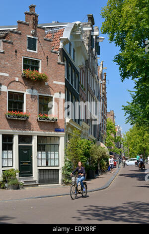 Canalside houses, Prinsengracht, Noordermarkt, Amsterdam, North Holland, Netherlands, Europe Stock Photo