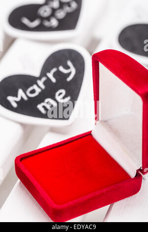Empty red box for ring Stock Photo