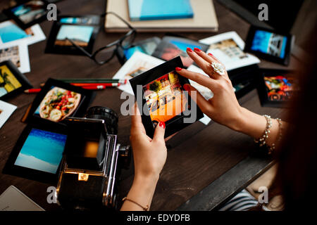 Photo cards watching Stock Photo