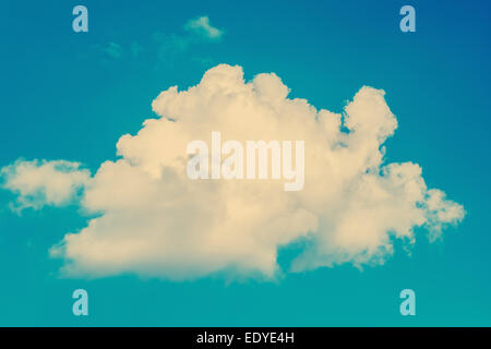 Retro Photo Of Summer Blue Sky With Cumulus White Clouds Stock Photo