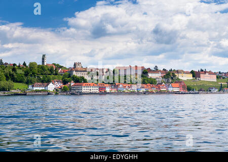 Old town with Burg Meersburg castle and palace, Meersburg, Baden-Württemberg, Germany Stock Photo