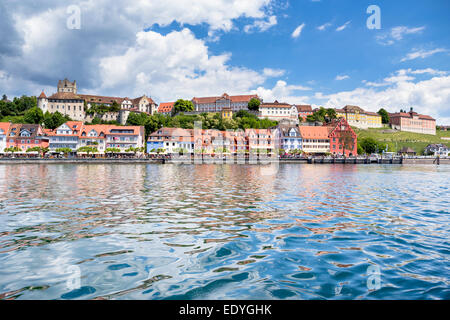 Old town with Burg Meersburg castle and palace, Meersburg, Baden-Württemberg, Germany Stock Photo