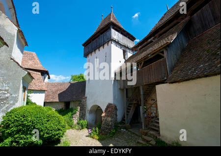 Fortified Saxonian church, UNESCO World Heritage Site, Viscri, Romania Stock Photo