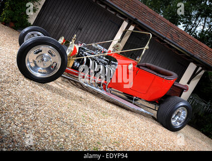 Traditional 60s style Ford T-Bucket hot rod based on a Model T car Stock Photo