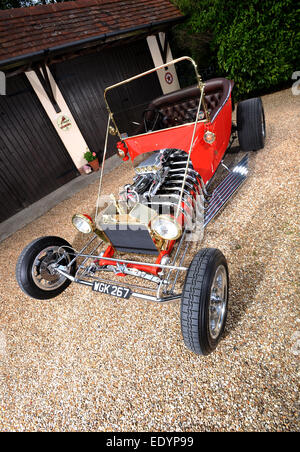 Traditional 60s style Ford T-Bucket hot rod based on a Model T car Stock Photo