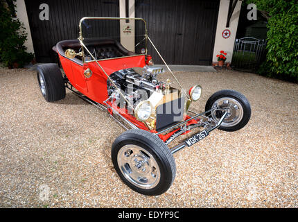 Traditional 60s style Ford T-Bucket hot rod based on a Model T car Stock Photo