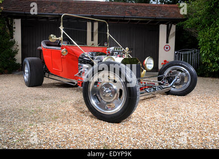 Traditional 60s style Ford T-Bucket hot rod based on a Model T car Stock Photo