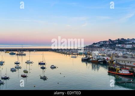 Brixham marina and breakwater Stock Photo