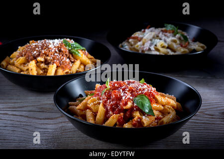 Three different pasta Stock Photo