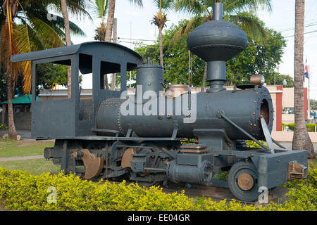 Dominikanische Republik, Norden, Puerto Plata, Lokomotive aus dem Jahr 1917 am Hafen Ecke Avenida Colon / Calle Duarte Stock Photo