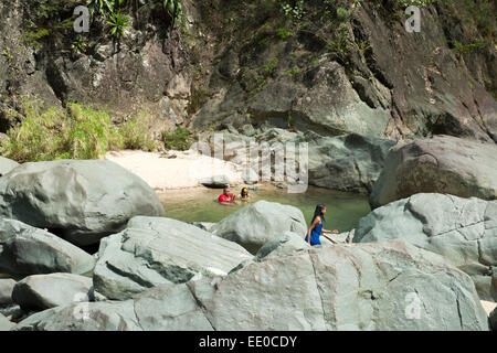 Dominikanische Republik, Cordillera Central, Jarabacoa, unterhalb des Wasserfall Salto Jimonea Stock Photo