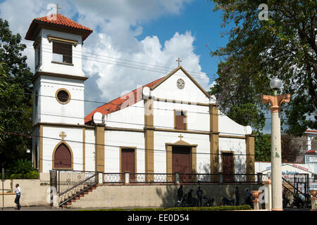 Dominikanische Republik, Südwesten, San Christobal, Kirche am Parque Central Stock Photo