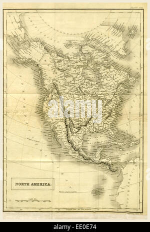 Map North America,  19th century engraving Stock Photo