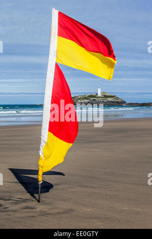 Beach warning flag Stock Photo